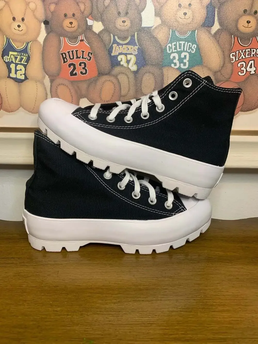 Converse All Star Lift Hi Shoes, Black Sneaker Us Women Size 7.5